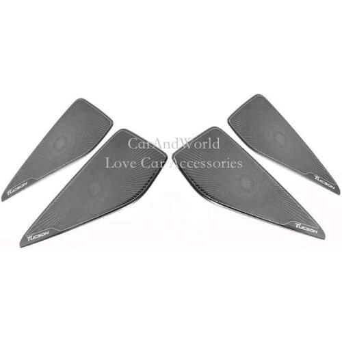 Stainless Steel For Hyundai Tucson 2015-2019 Four Door Speaker Stereo Ring Cover Audio Horn Frame Garnish Car Inner Accessories