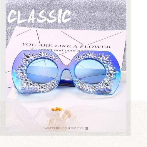Theatrical Fashion Show Round Sunglasses Women Ladies Sun Glasses Show Ground Equipment UV400 Oculos De Sol 66303J