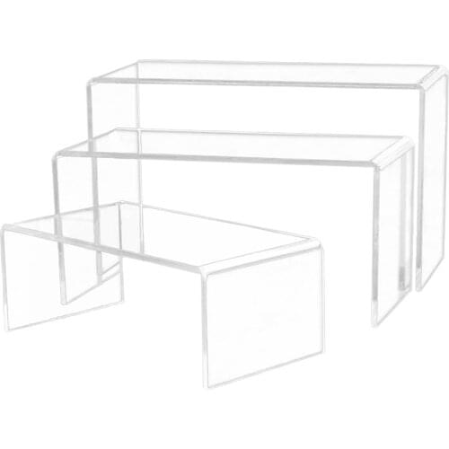 24cm U Shaped Acrylic Storage Rack Clear Shelf Display Stand Desktop Organizer Holder for Model Bag Shoes - Size