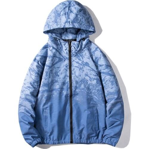 2021 Autumn Spring Mens Windbreaker Fashion Jackets Hooded Casual Loose Zipper Coat Male Clothing Outerwear High Quality