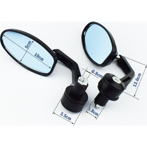 2 PCS Motorcycle rear Mirror Sport Bike Moto black Metal Handle Bar End Mirror Motorbike Rearview Side Mirror For Honda Yamaha