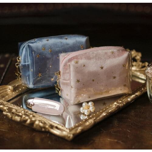 Women Velvet Make Up Bag Travel Toiletry Organizer Large Cosmetic Bag Make Up Zipper Pouch Lipstick Bag Lippenstift Organizer