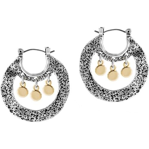 Fever&Free 2020 New 3 Pendants Hoop Earrings For Women Vintage Ethnic Antique Gold Earrings Boho Jewelry Gift For Friends