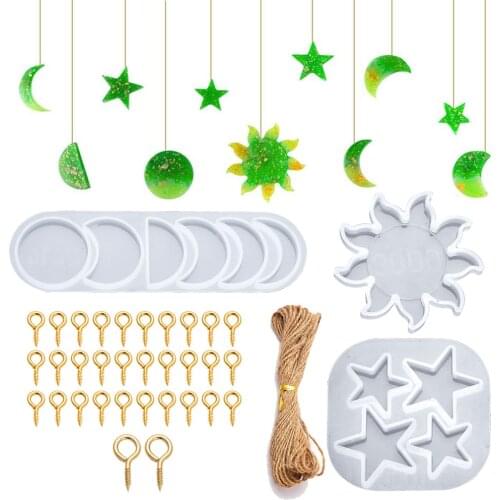 1set Moon Star Sun Epoxy Resin Molds Jewelry Making Kit Arts and Crafts Supplies Jewelry Office Home Decor Decorations Keychain