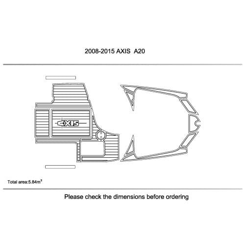 2008-2015 AXIS A20 Cockpit 1/4" 6mm EVA Faux Teak Decking marine carpet
