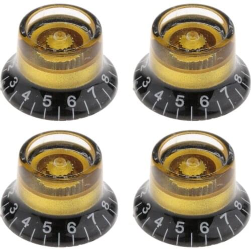 4PCS Electric Guitar Tone and Volume Control Knobs Guitars Replacement Numbers Potentiometer Knobs