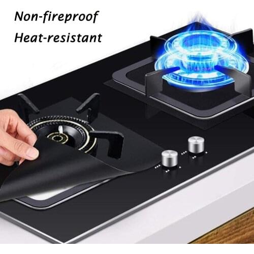 4PCS Reusable Foil Cover Gas Stove Protector Non-Stick Stovetop Burner Sheeting Mat Pad Clean Liner For Kitchen Cookware