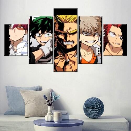 5 Piece Wall Art Canvas Anime Figure Image Kids Picture Decorative Prints Wall Painting Comics Room Decoration Modern Home Decor