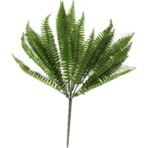 7 Branches Green Artificial Plant Floral Persian Leaf Flower Office Home Garden