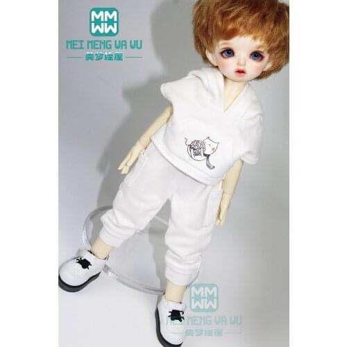 BJD accessories doll clothes fashion White hooded sports suit, shirt for 27cm--30cm 1/6 BJD SD DD MSD YOSD doll
