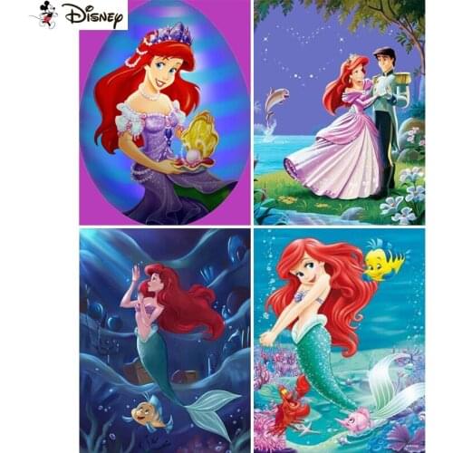Disney 5D DIY Diamond Embroidery Full Display "Cartoon mermaid" Diamond Painting Square/Round Rhinestones Decor Art