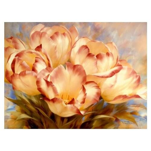 Golden Tulip Diy Diamond Embroidery Flowers Full And Square Diamond Mosaic Painting For Decor 3d Crystal Cross Stitch Needlework
