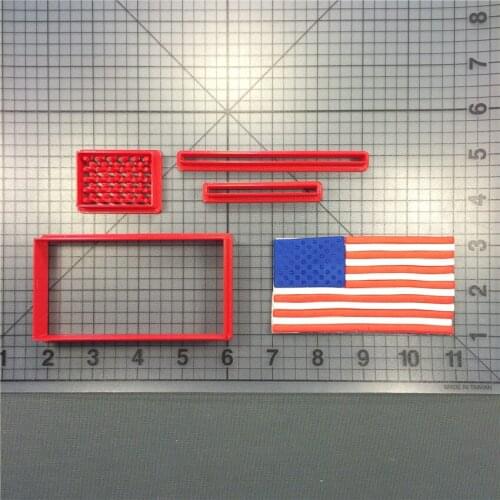 American Flag Cookie Die Cutting Kitchen Baking Supplies DIY Cake Icing Decoration Kit 3D Printed Custom Seal