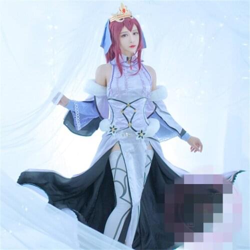 Anime Cosplay Costume Fate/Grand Order FGO Scathach Fourth Order Craftsmen Queen Dress Crown Dress Z
