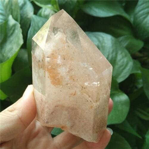 White Phantom Crystal Wands Clear Quartz Point With Mounain Shape Inclusion Rainbow Chakra Crystal Scenic Quartz
