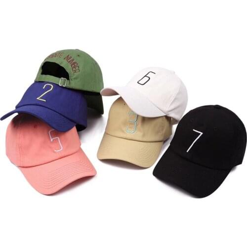 Number 2 3 5 6 7 9 Embroidered Baseball Cap for Men Women Couple Hat Student