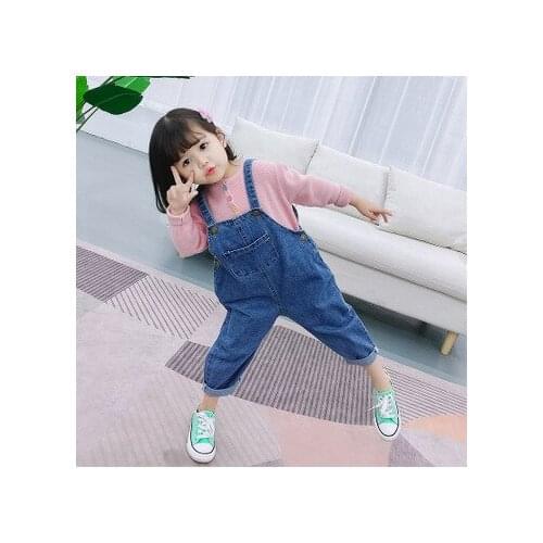 Childrens Denim Overalls 2020 Spring New Baby Boys and Girls Fashion Suspender Pants Kids Cowboy Overalls Girls Jeans 2-7 Years