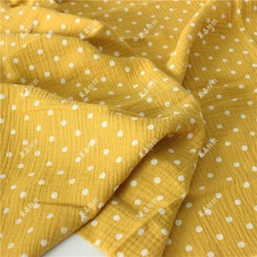 Double Layer Gauze Fabric Cotton Crepe Small Round Dot Seersucker Clothing Accessories