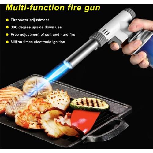 Automatic Ignition Baking Welding Tool Gas Torch Flamethrower Butane Burner For Outdoor BBQ Kitchen Culinary Blow Lighter