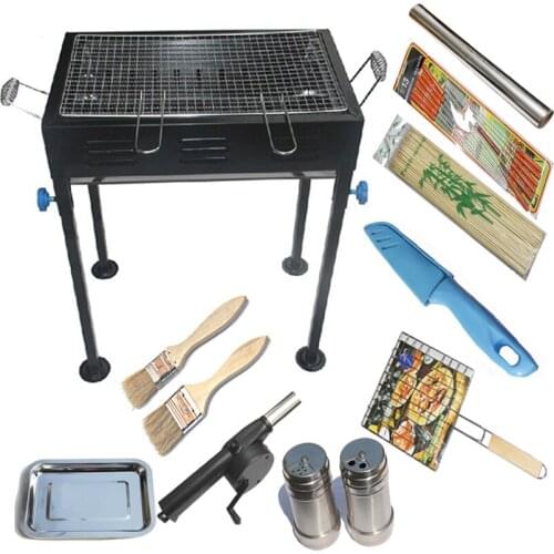 Interdiffused Medium BBQ grill set outdoor portable bbq fried and roast household charcoal oven