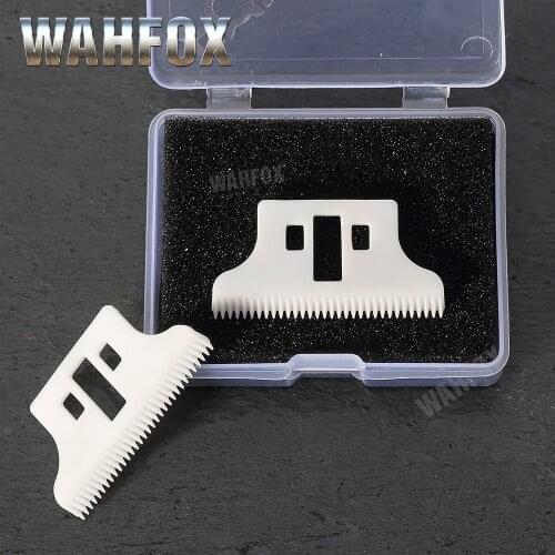 WAHFOX 2PCS/SET Hair Clipper Blades Replacement Ceramic Blade For 8081 WAHL Detailer T-WIDE Trimmer Blade 32 Teeth With Box