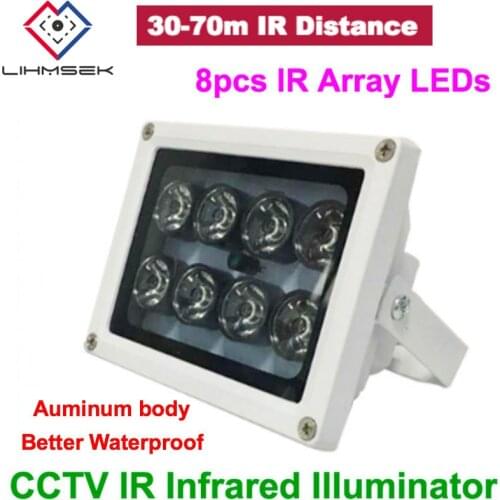 Lihmsek 8pcs IR LEDs 30/45/60/90 Degrees Array IR IlluminatorInfrared Lamp ArrayLed IR Light Outdoor Waterproof for CCTV Camera