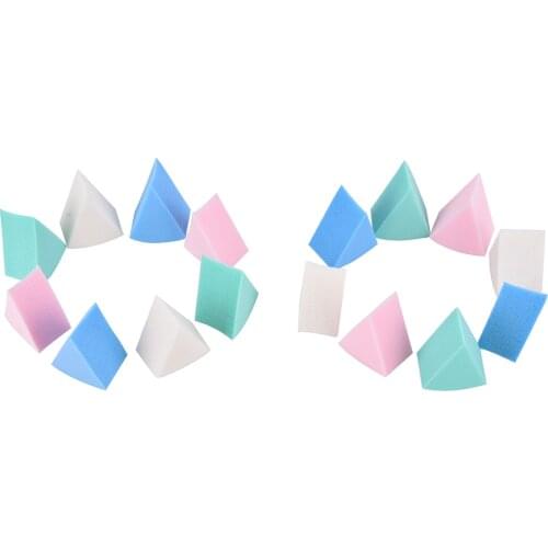 Makeup Sponge 8pcs Triangle Shaped Candy Color Soft Magic Face Cleaning Cosmetic Puff Cleansing Wash Face Makeup