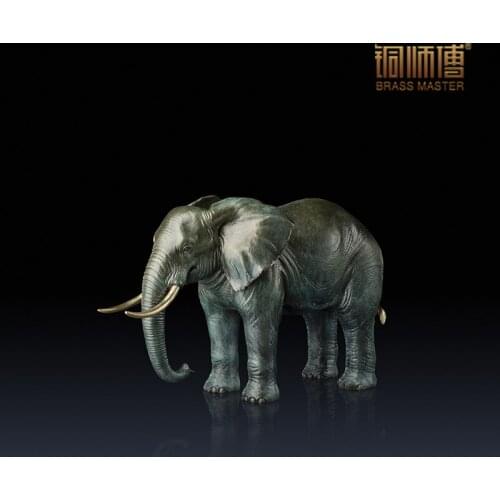 Copper copper ornaments master "Asian elephants two" Home Furnishing crafts decoration living room decoration