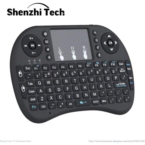 I8 One Hand Mini Keyboard with RGB Backlit Touchpad for TV Box English Russian Portuguese French German Spanish Arabic Italian