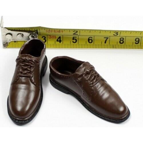 T36-14 1/6th Soldier Coffee Colour Leather Shoes Model for 12" Male Action Doll
