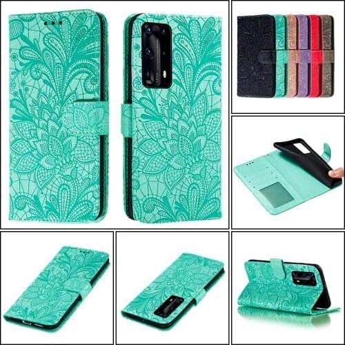 Fashion Cute Lace Flower Leather Case For HUAWEI P20 LITE 2019 Flip Shell Shockproof Embossed Cover Coque