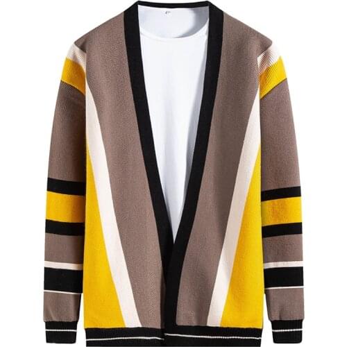 2021 Fashion Brand Men Cardigan Streetwear Fall Season Casual V-Neck Men Slim Cardigan Sweater New Product Hot Sale