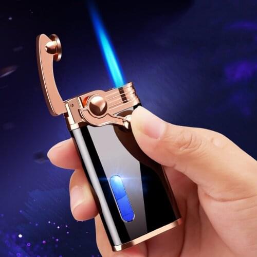 New Rocker Arm Gas Lighter Jet Metal Torch Turbo Lighter Windproof Cigarette Cigar Pipe Lighters Butane Inflated Gadgets for Men