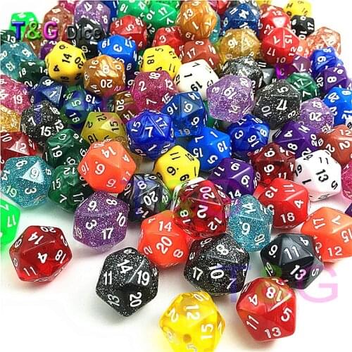Complete Set of 10 Twenty Side D20 Dice