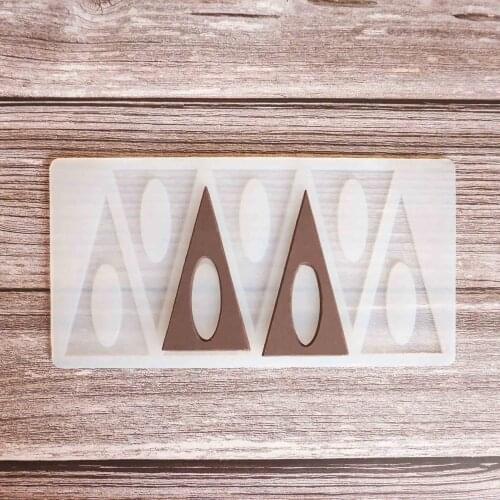Hollow elliptical triangle Shape Chocolate Stencil Cake Decorating Silicone Mold Transfer Sheet Baking Stencil Chablon