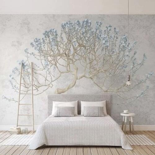 Custom Photo Wallpaper 3D Stereo Tree Branch Murals Living Room Bedroom Background Wall Painting Modern Simple Papel De Parede