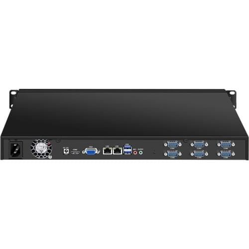 1U industrial computer chassis, dual network ports, 6 serial COM ports, RS232 industrial computer, mini server workstation