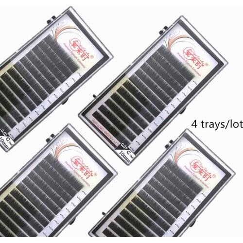 NEWCOME 4 trays/lot False Eyelashes Mink Individual Eyelash Extension Korea Silk Eyelashes Lash Extension Cilia 0.03-0.25mm