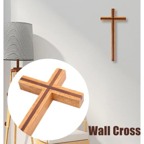 Rubber Wood Craft Solid Elegant Gift Mysterious Simple Blessing Hanging Ornament Christian Style Home Decor Wall Cross Church