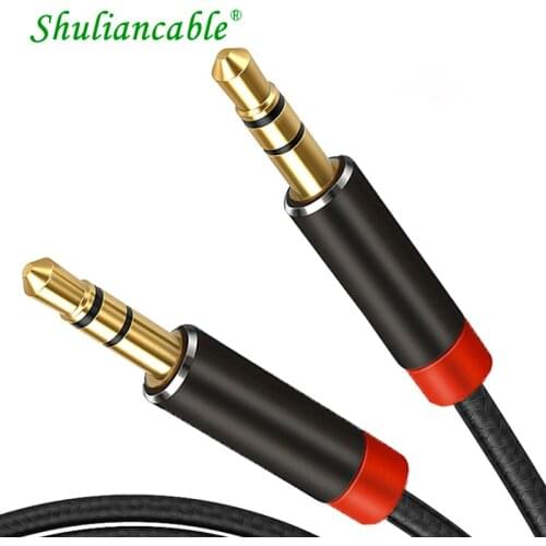 Shuliancable 3.5 jack cable Aux Audio Cable Male to Male 1m 2m 3m 5m for Samsung S10 Car Headphone Speaker Wire Line Aux Cord