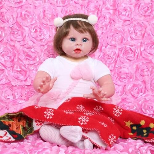 55CM silicon reborn silicone baby doll realista vinyl newborn princess with planted hair toddler girls toys for children
