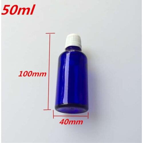 10 pcs 40x100 mm Dark Blue Glass Bottles With White Plastic Cap&Plugs DIY 50 ml Empty Essential Oil Glass Bottles
