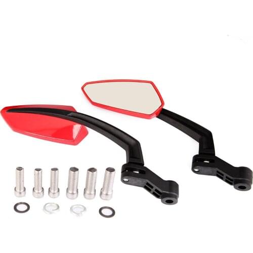 Motorcycle Universal Rearview Mirror 8mm 10mm Thread Motorbike Scooter Pairs 1 Sets Red Angled style side mirrors