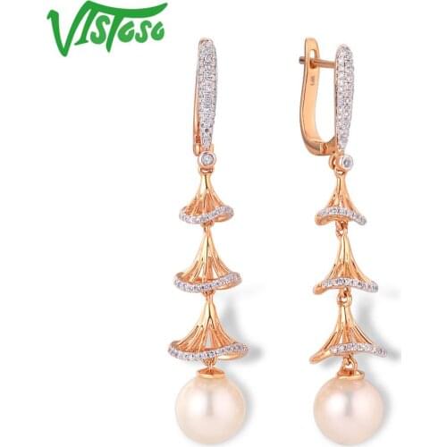 Серьги с жемчугом VISTOSO China At AliExpress