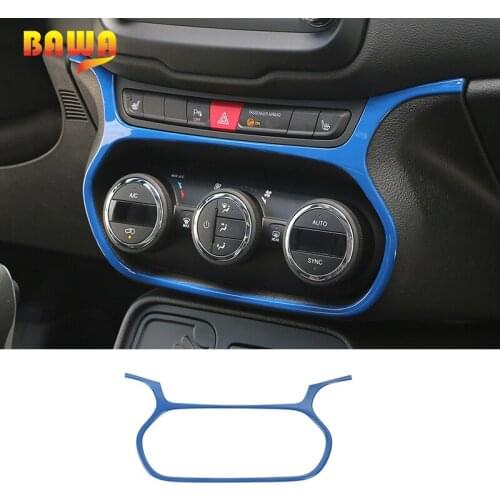 BAWA Interior Mouldings Air Conditioning Switch Decoration Frame for Jeep Renegade 2016-2017 ABS Car Interior Accessories