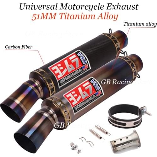 Yoshimura usa 51mm Universal Motorcycle Exhaust Muffler Titanium Alloy Pipe Escape Moto For NC700 R11 R6 R3 R1 Z900 Z1000sx