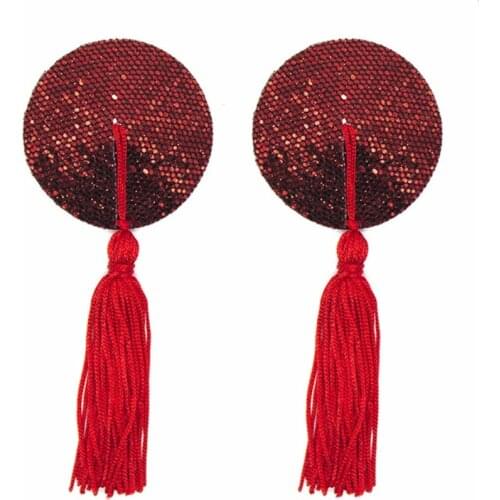 Women Reusable Nipple Cover Sexy Breast Petals Sequin Tassels Pasties Self Adhesive Tape Stickers