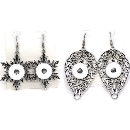 Hot Interchangeable Bohemia Gothic style 017 angel dangle 18mm snap button earrings for women earring gift
