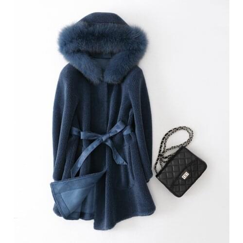 2019 New autumn and winter natural rex rabbit fur coats women stand collar long real fur coat outerwear plus size free shipping