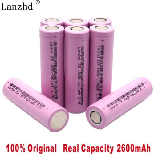 2019 New Original 3.7V ICR18650 For samsung 18650 26F batteries Rechargeable Li-ion battery 2600mAh For Flashlight use(1-8pcs)